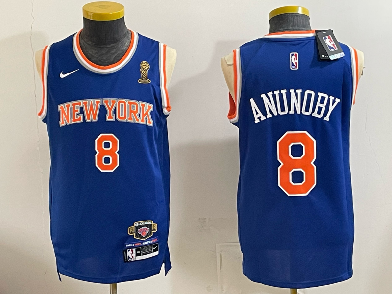 men New York Knicks #8 Anunoby blue 2026 Nike NBA jersey 0627002